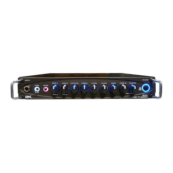 Gallien-Krueger MB FUSION Bedienungsanleitung