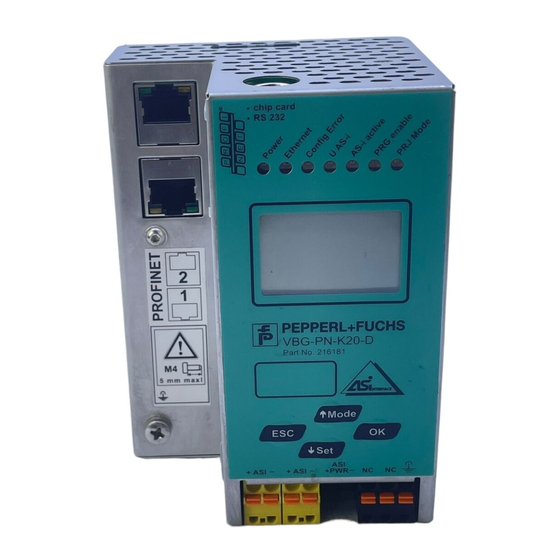 Pepperl+Fuchs VBG-PN-K20-D Montageanweisung