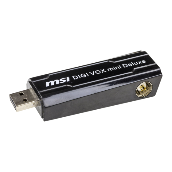 MSI DIGI VOX mini Deluxe Schnellinstallationsanleitung