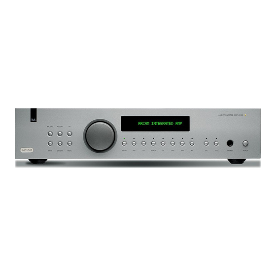 Arcam VollverstärkerA38 Bedienungs Und Installationsanleitung Handbuch