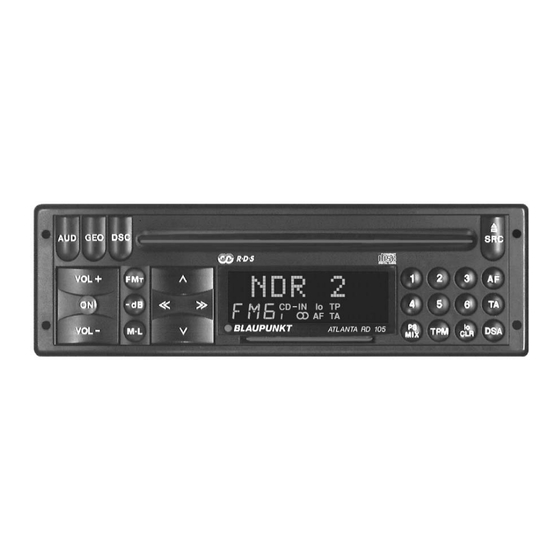Blaupunkt Atlanta RD 105 Einbauanleitung