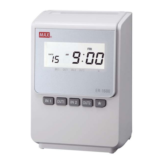 Alpha Zeitsysteme MAX ER-1600 Handbuch