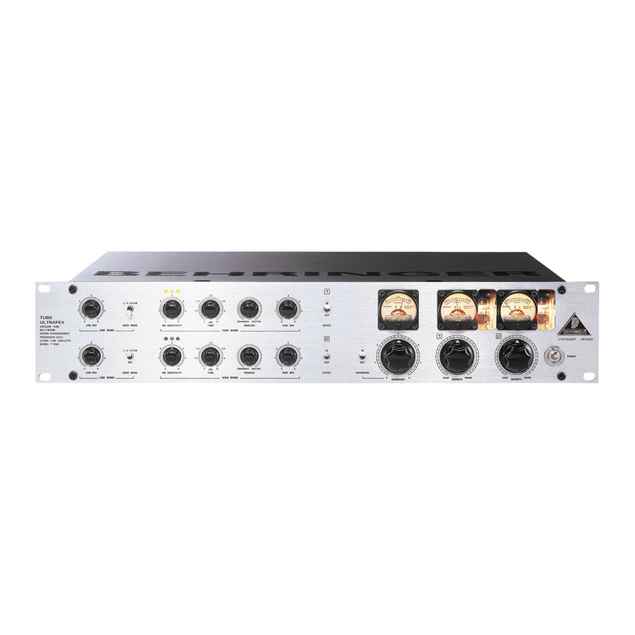 Behringer TUBE ULTRAFEX T1954 Bedienungsanleitung