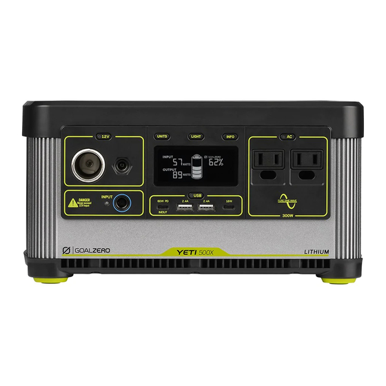 GOAL ZERO Yeti 500X LITHIUM Bedienungsanleitung