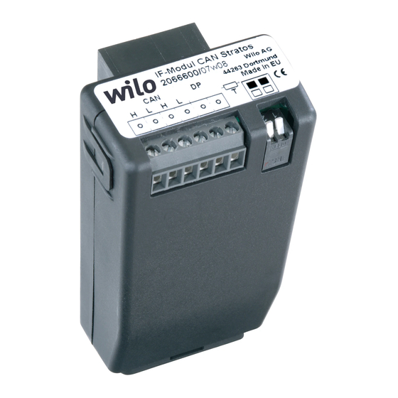 Wilo -IF-Modul Stratos CAN Einbau- Und Betriebsanleitung