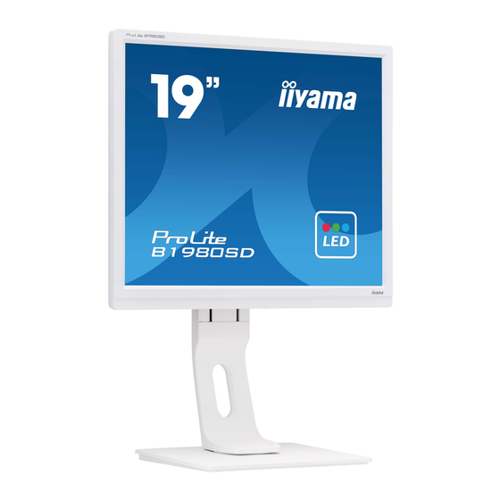 iiyama ProLite B1980SD-W1 Bedienungsanleitung