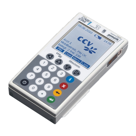 CCV Celectronic CARD STAR memo3 Bedienungsanleitung