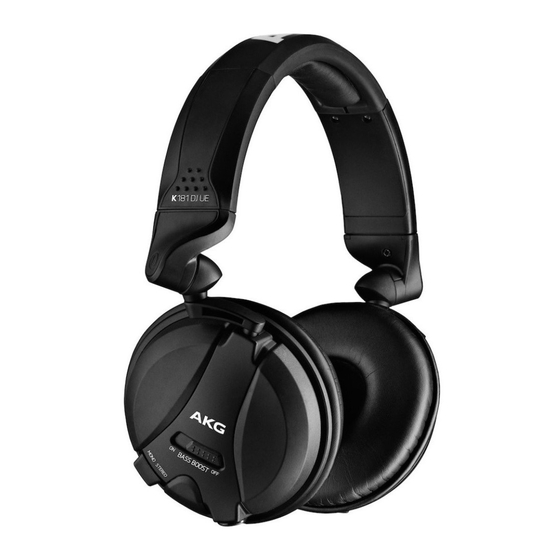 AKG Acoustics K 181 DJ Kurzanleitung