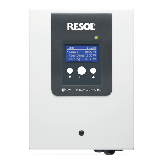 Resol DeltaTherm PV MAX Handbuch Für Den Fachhandwerker