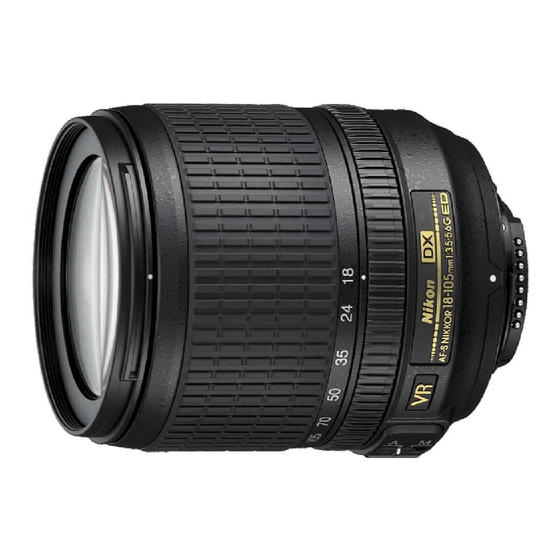 Nikon AF-S DX NIKKOR 18-105mm f/3.5-5.6 ED VR Benutzerhandbuch