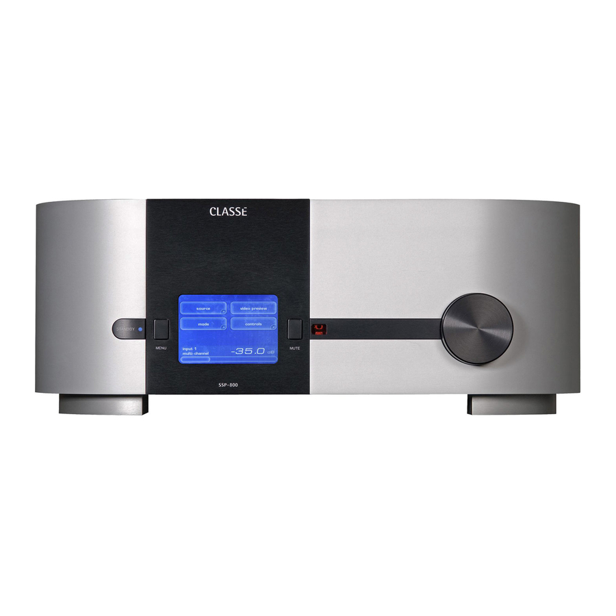Classe Audio SSP-800 Bedienungsanleitung