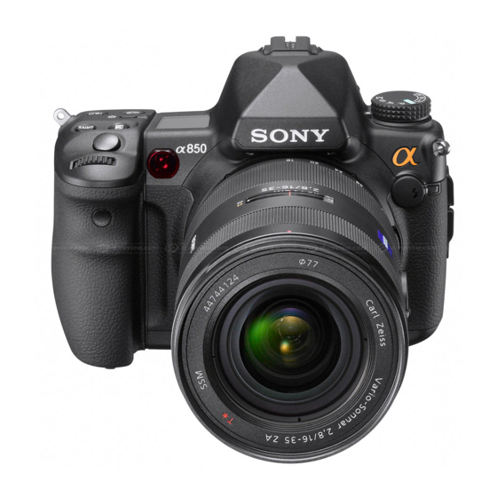 Sony Alpha DSLR-A850 Gebrauchsanleitung