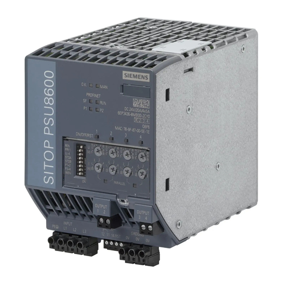 Siemens PSU8600 Integrationsanleitung