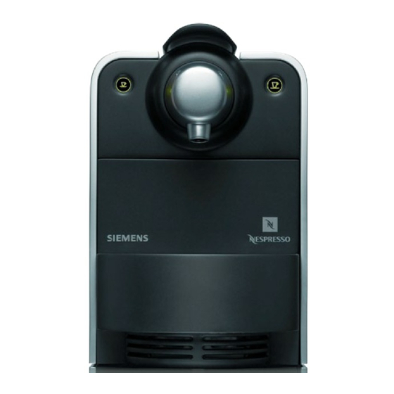 Siemens NESPRESSO ESSENZA AUTOMATIC SN30 Bedienungsanleitung