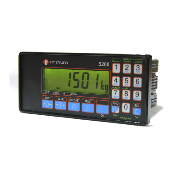 Rinstrum 5200 Kurzanleitung