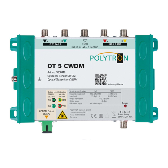 Polytron OT 5 CWDM Bedienungsanleitung
