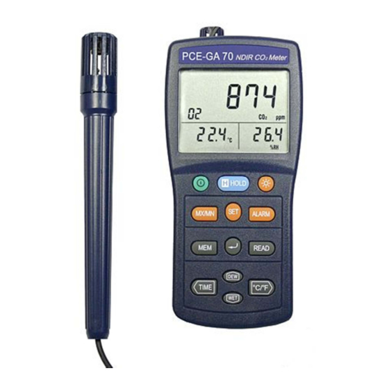 PCE Instruments PCE-GA 70 Bedienungsanleitung