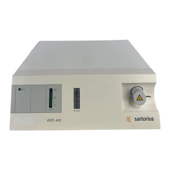 Sartorius WDS 400 Betriebsanleitung