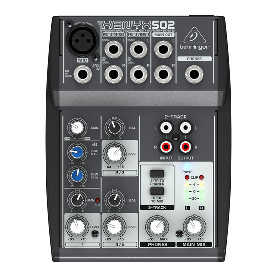 Behringer 502 Bedienungsanleitung