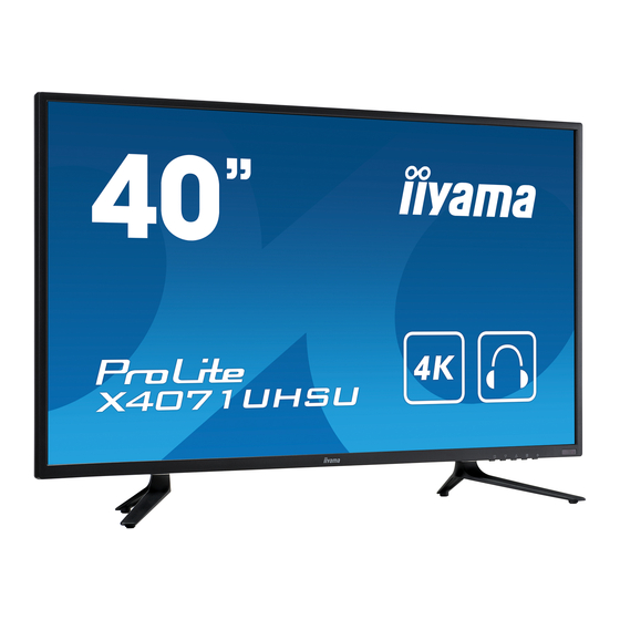 iiyama ProLite X4071UHSU Bedienungsanleitung