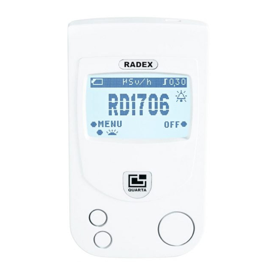 PCE Instruments RADEX RD1706 Bedienungsanleitung