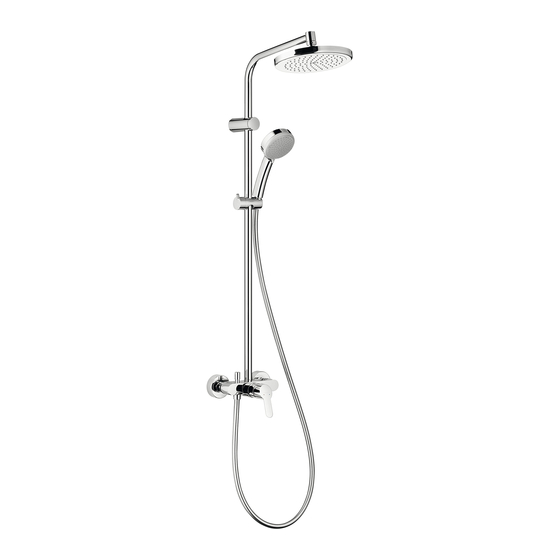 HANSGROHE Verso 220 Showerpipe series Gebrauchsanleitung, Montageanleitung