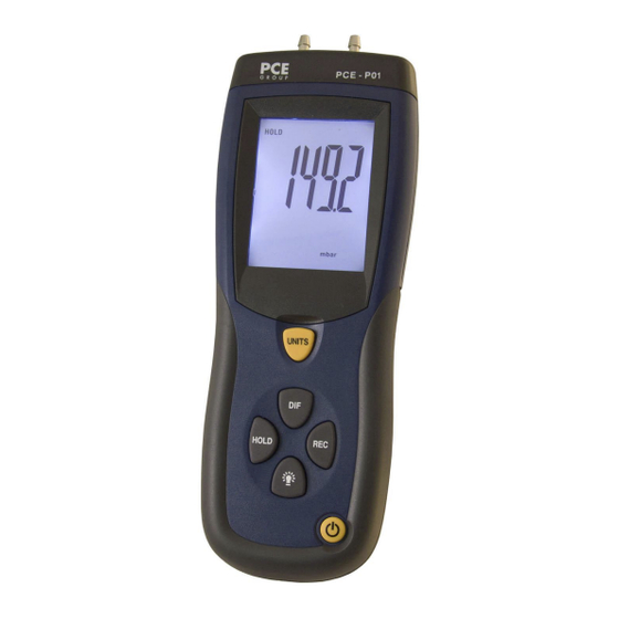 PCE Instruments PCE-P01 Bedienungsanleitung