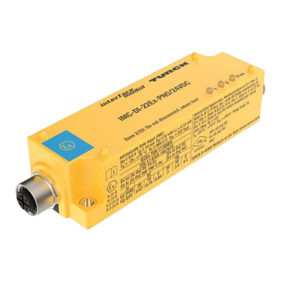 turck IMC-DI-22Ex-PNO/24VDC Montage Und Installation