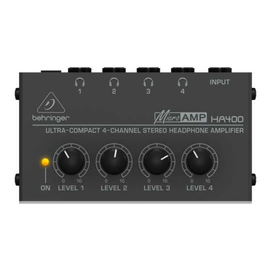 Behringer MICROAMP HA400 Benutzerhandbuch