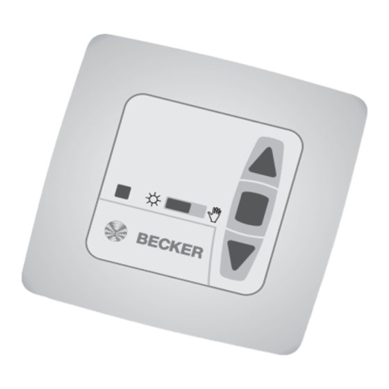 Becker Centronic SunWindControl SWC411 Montage- Und Betriebsanleitung