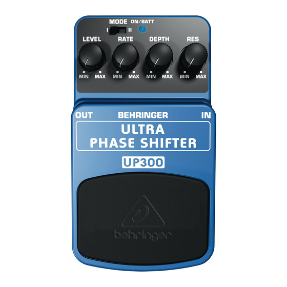 Behringer ULTRA PHASE SHIFTER UP300 Bedienungsanleitung