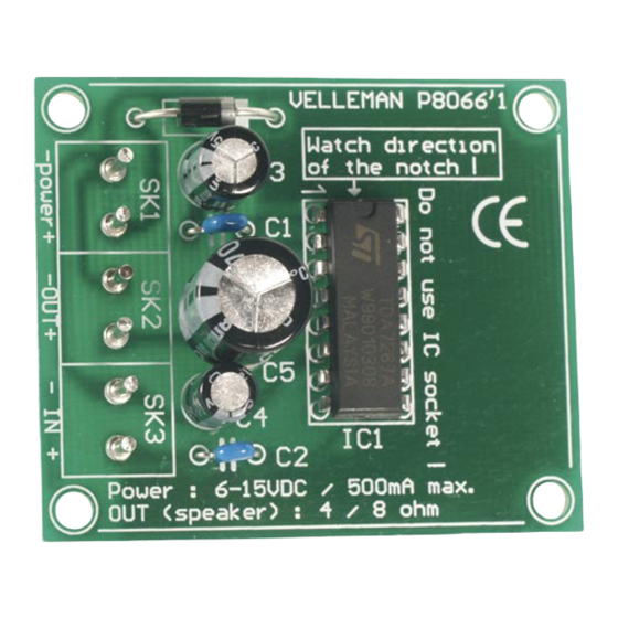 Velleman K8066 Bedienungsanleitung