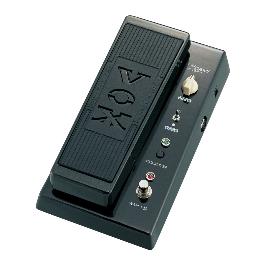 Vox 1x INPUT Bedienungsanleitung