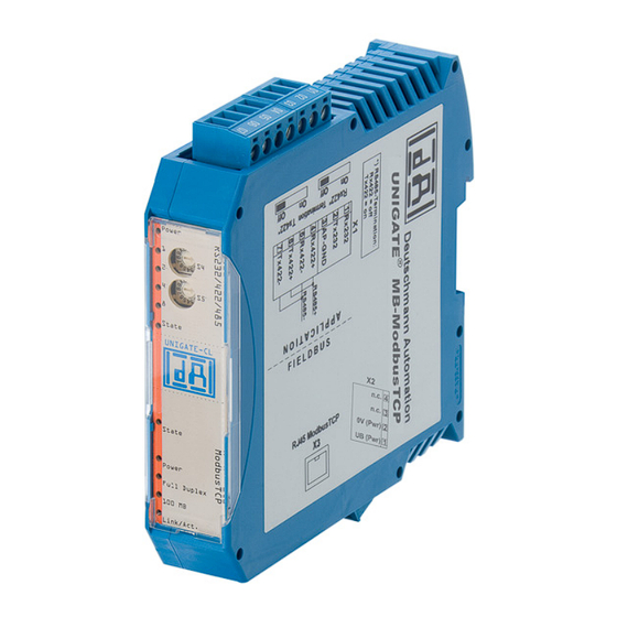 DEUTSCHMANN AUTOMATION UNIGATE MB - Fast Ethernet Bedienerhandbuch