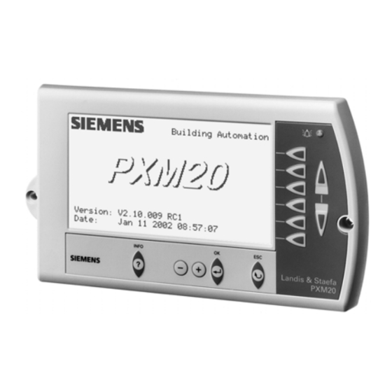 Siemens Desigo PXM20 Handbücher