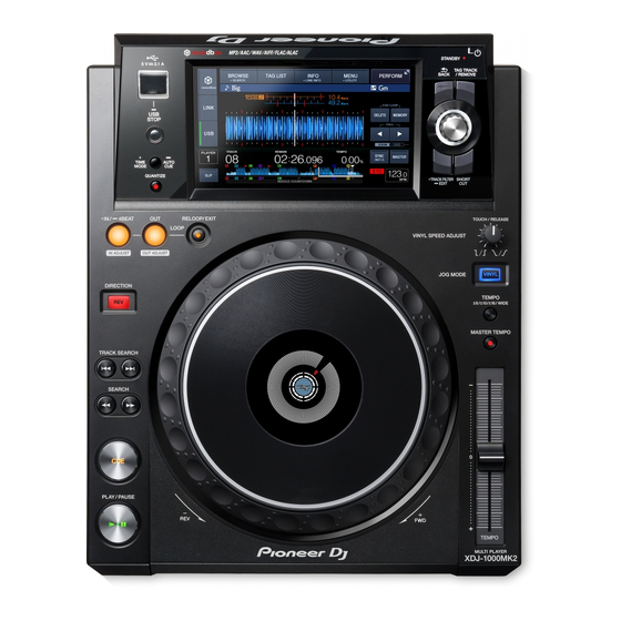 PIONEER DJ XDJ-1000MK2 Bedienungsanleitung