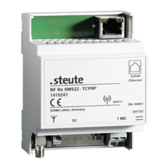 steute RF Rx EN868 TCP/IP Montage- Und Anschlussanleitung