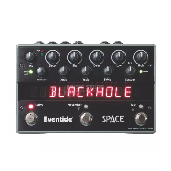 Eventide Space Benutzerhandbuch