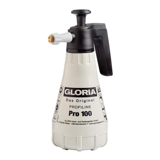Gloria Pro100 Betriebsanleitung