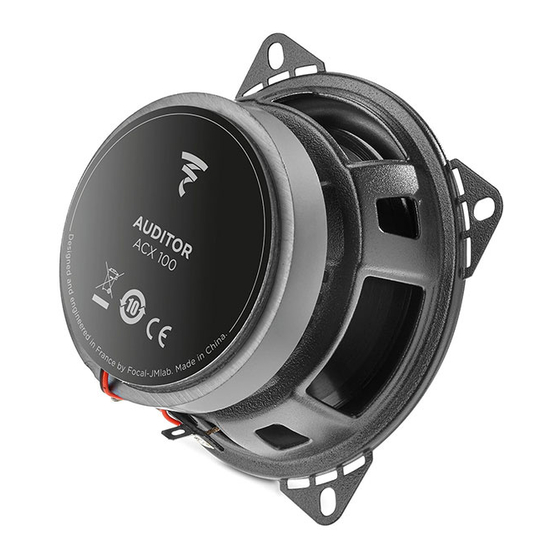 Focal AUDITOR ACX 100 Gebrauchsanleitung