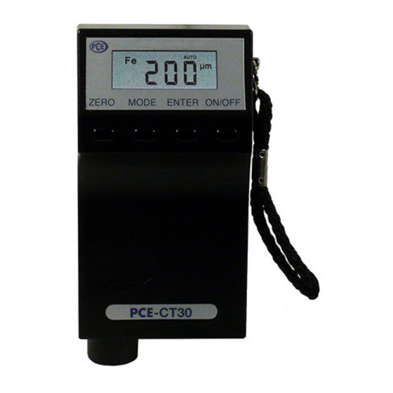 PCE Instruments PCE-CT 30 Bedienungsanleitung