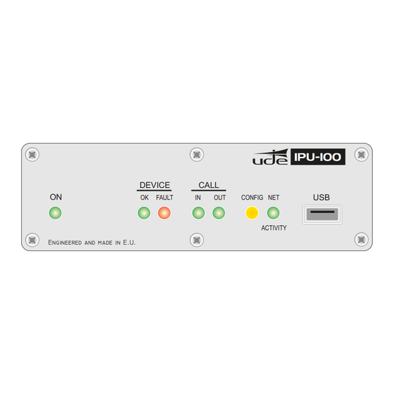 UDE IPU-100 Kurzbedienungsanleitung