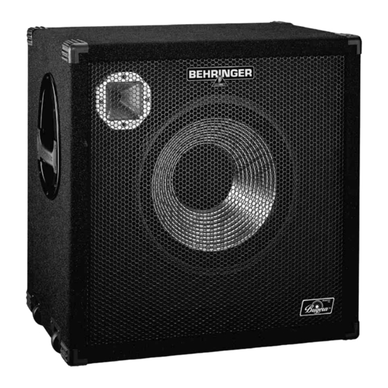 Behringer ULTRABASS BA115 Bedienungsanleitung