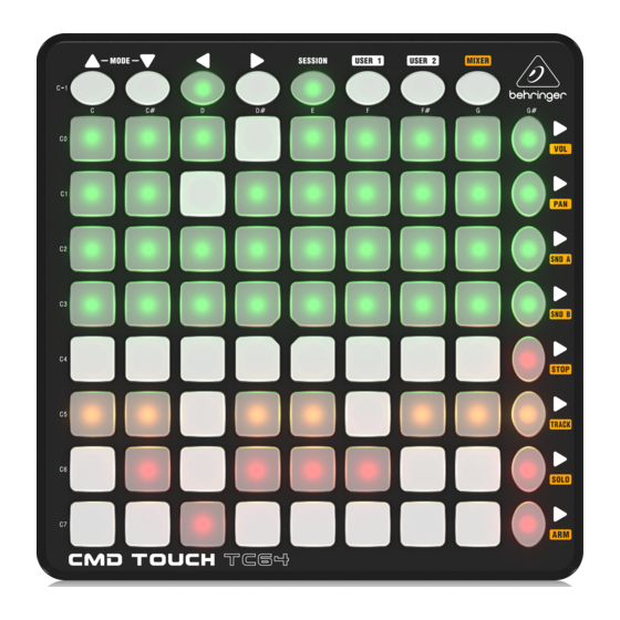 Behringer CMD TOUCH TC64 Schnellstartanleitung