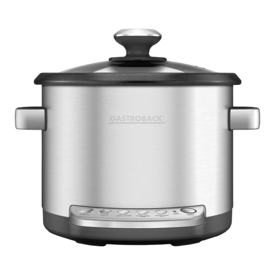 Gastroback 42538 Design Multicooker Advanced Bedienungsanleitung