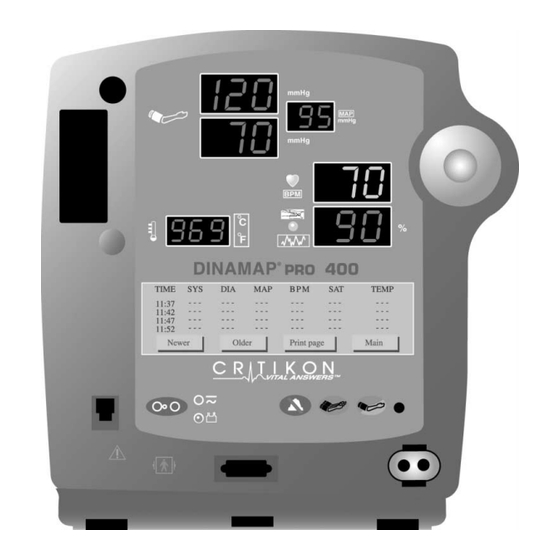 GE Medical Systems Dinamap Pro Serie 100 Bedienungsanleitung