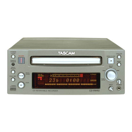 Tascam CD-RW4U Usb-Handbuch
