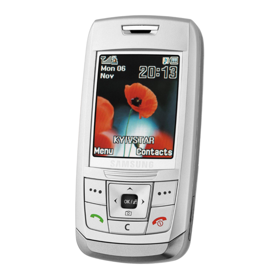 Samsung SGH-E250 Kurzanleitung