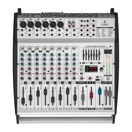 Behringer EUROPOWER PMH1000 Bedienungsanleitung