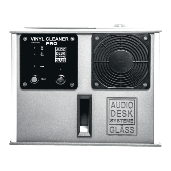 Audiodesksysteme Gläss VINYL CLEANER PRO Bedienungsanleitung